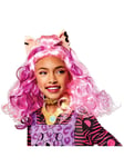 Monster High Clawdeen Wig Girls Pink Curly Fancy Dress Wig