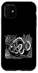 Coque pour iPhone 11 Line Art Poisson & Ichtyologiste Faux Percula Poisson Clown