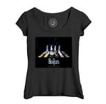 T-Shirt Femme Col Echancré Beatles Abbey Road Pop Album Artwork