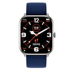 ICE-WATCH - Ice Smart Silver Navy - Montre Connectée Argent Mixte avec Bracelet en Silicone - 021412 (1,85")