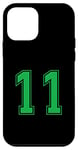 iPhone 12 mini Green Number 11 Team Junior Sports Numbered Uniform Case