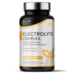 Electrolyte Complex - High Strength Tablets with Added Magnesium, Potassium & Calcium - Muscle Function and Electrolyte Balance - 240 Vegan Tablets - No Synthetic Binders - Made in The UK by Nutravita