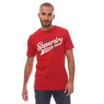 Superdry Mens Vintage Scripted College T-Shirt in Red material_cotton - Size X-Large