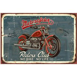 Mur de plaque en métal Adorno Motor Blue Metal Plate 1x60x40cm 27044 - Signes Grimalt