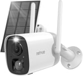 Caméra de Surveillance WiFi Extérieur sans Fil, Camera Surveillance avec Batterie + Solaire, Vision Nocturne en Couleur, PIR/AI Détection Mouvement, Audio Bidirectionnel, IP65 Etanche