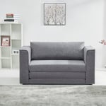 Luna Fabric Grey Compact Double Sofa Bed