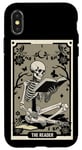 Coque pour iPhone X/XS The Reader Carte de tarot gothique sorcière squelette Halloween