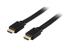 DELTACO HDMI-1005F - HDMI-kabel med Ethernet - 50 cm