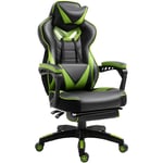 Vinsetto - Fauteuil de bureau gamer style baquet racing - pivotant, inclinable - coussin lombaire, tétière, repose-pieds inclus - revêtement