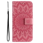 Motorola Edge 30 Pro Skinndeksel med Lommebok og Stropp - Mandala-Trykk - Rosa