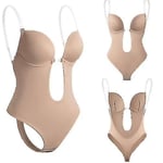 Kvinnors rygglösa Shapewear Djup Vhals Body Shaper för klänning med låg rygg vY skin color L