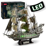 CubicFun LED Pirates of the Caribbean Flying Dutchman Model Kits for Adults to Build 3D Jigsaw Puzzles Ship Model Building Gifts for Adults Kids Girls Boys - 360 Pieces