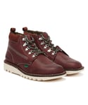 Kickers Hi Winterised Mens Burgundy Boots Leather - Size UK 7