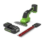 Grässax Greenworks G24SHT 24V 2Ah med Batteri