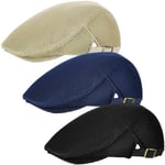 3 st Mäns Mesh Flat Cap Andningsbar Sommar Newsboy Hat Beret Iv