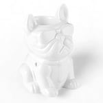 Brûle-Parfum Céramy Boubou Blanc - Atmosphère Parfumée - Objet Artisanal à la Mode -Aromathérapie Facile - Brûleur Fondant parfumé - Déco Bouledogue - Figurine Chien - 45 ML - H 15,5cm – Zen’Arôme