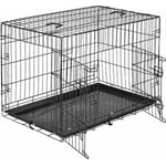 Cage Caisse de transport xl pliable en métal pour petits animaux - Noir