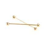 2xMen Gold Plated Tone Steel Collar Tie Pin Stud Barbell Bar Clip Clasp XAA