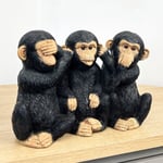 Monkey Ornament for Living Room Statue Figurine 3 Wise See Speak Hear No Evil