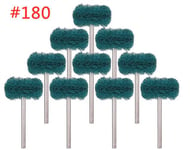 Roue de polissage de planche en nylon avec tige de 3mm,mini perceuse,brosse convertible,ensemble d'accessoires pour outils éloignés Dremel,10 pièces - Type Green 10PCS