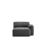 NO GA - Brick Right Chaise Lounge Module - Shadow dark grey 04 - NO GA Studio - Harmaa - Alas/Metalli/Puu/Tekstiili materiaali