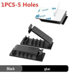 Organisateur de câble,support de fil Flexible,enrouleur de câble USB,Clips en Silicone rangés pour souris,clavier,protection d'écouteurs - Type 5 Holes-Black