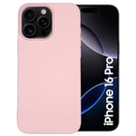 Maxter Coque iPhone 16 Pro Rose - Coque de Téléphone en Silicone - Coque de Protection Antichoc - Phone Case