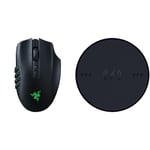 Razer Naga V2 Pro - Souris Gaming sans Fil Noir & Wireless Charging Puck - Module de Charge sans Fil pour Souris compatibles - Noir