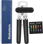 Mebotem Tin Opener Manual, Handheld Heavy Duty Can Opener, Stainless L, Black 