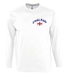 Supportershop Men England Long Sleeve T-shirt - White, 2 X-Large arge arge