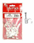 23 White Round Cable Clips 1cm Fixing Nails Tool Office Phone TV Electrical Lead