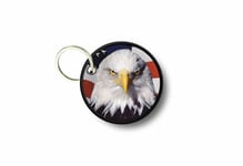 Keychain keyring print patch morale funny biker iron on usa eagle