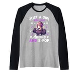 Just a Girl Who Loves Anime and K-Pop Anime Merch Japanese Raglan Baseball Tee