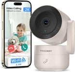 2K Caméra Surveillance Intérieur Wifi, Camera Intérieure 360°, Vision Nocturne Hd 10M, Détection Humaine, Appel À Une Touche, Pour Bébé/Animaux, P52