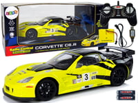 Radio-ohjattu urheiluauto Corvette C6.R 1:18 keltainen