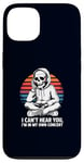 Coque pour iPhone 13 I Can't Hear You I'm in My Own Concert Skeleton Music Lover