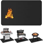 152 x 100 cm Tapis de protection de sol ignifuge pour barbecue à gaz au charbon de bois résistant à la chaleur jusqu'à 1800.[Z919]