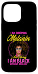 Coque pour iPhone 14 Pro Max Black Girl Lunettes de soleil Magic Afro Woman Honey Drip Rose vif