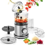 Duronic 2-in-1 Mini Food Processor and Chopper MFP400, Small Food Processor with