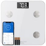 Active Era® Smart Body Fat Scales - Bluetooth Digital Bathroom Scales with 15 Essential Features - High Precision Body Weight, Body Mass Index (BMI), Visceral Fat - Free Smartphone App (White)