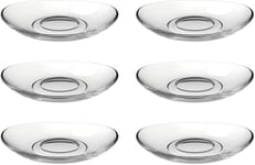 Leonardo Napoli 024205 Lot de 6 soucoupes en verre pour tasses à expresso Napoli lavables au lave-vaisselle Ø 11 cm