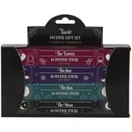 Mystical Assorted Tarot Card Inspired Incense Stick Gift Set - (4 Packs) - Red Rose, Black Opium, Green Tea, Lavender Scent, Caution for Safe Burning, Perfect for Creating an Ambience