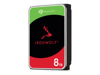 Seagate IronWolf ST8000VN002 - Disque dur - 8 To - interne - 3.5" - SATA 6Gb/s - mémoire tampon : 256 Mo - avec 3 ans de Seagate Rescue Data Recovery