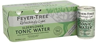 Fever-Tree Refreshingly Light Elderflower Tonic Water 8 x 150ml (Pack of 3, Tot
