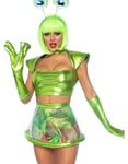 Grön Alien Babe kostym för kvinnor