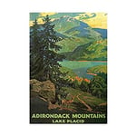 Wee Blue Coo Travel Adirondack Mountains Lake Placid USA Tree Wall Art Print