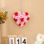 Handmade Valentine's Day Wreath Ornaments Simulation Love Flowers  Party Favor