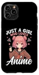 Coque pour iPhone 11 Pro Just a Girl Who Loves Anime Merch Afro-Américain Afro