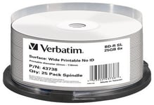 Verbatim – BD-R, 6x, 25GB/200min, 25pack spindel, print, Hard Coat, MABL (43738)