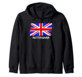 Vintage Lovers UK ENG Union Jack Flag Nottingham Zip Hoodie